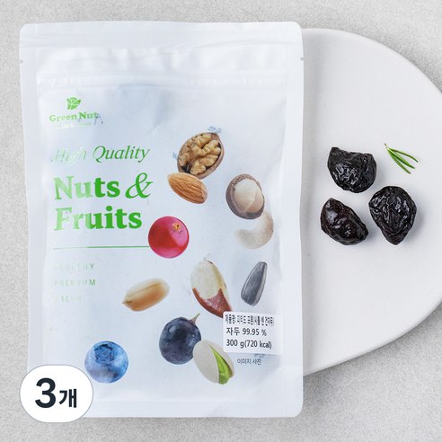 그린너트 피티드 프룬, 300g, 3개