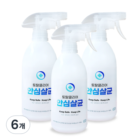 토탈클리어 안심살균 소독제 스프레이, 500ml, 6개