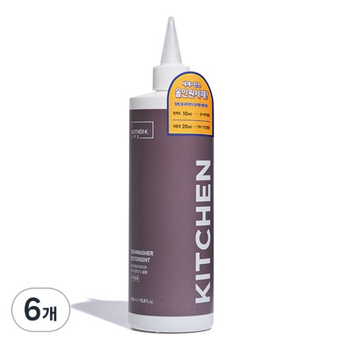 마더케이라이프 식기세척기 세제, 470ml, 6개