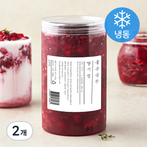 좋은습관 딸기청 (냉동), 2개, 750ml
