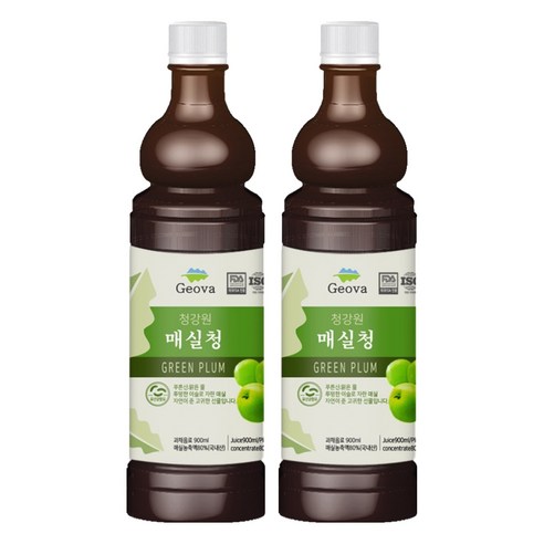 청강원 매실청, 2개, 900ml