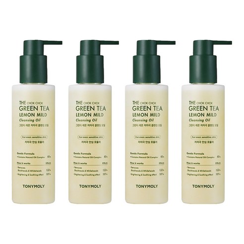 토니모리 더 촉촉 그린티 레몬 저자극 블랙헤드 클렌징 오일, 200ml, 4개