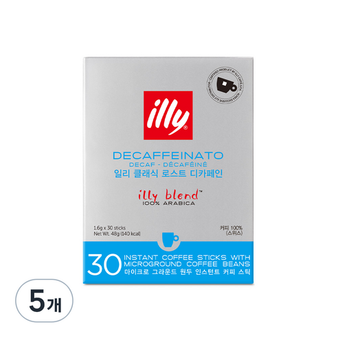 일리 클래식 로스트 디카페인 레귤러 1.6g, 30개입, 5개