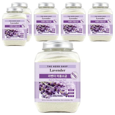 더허브샵 마사지 미용소금 라벤더, 450g, 6개
