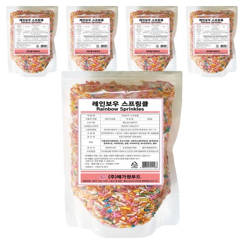 햇살나래 레인보우 스프링클, 300g, 5개