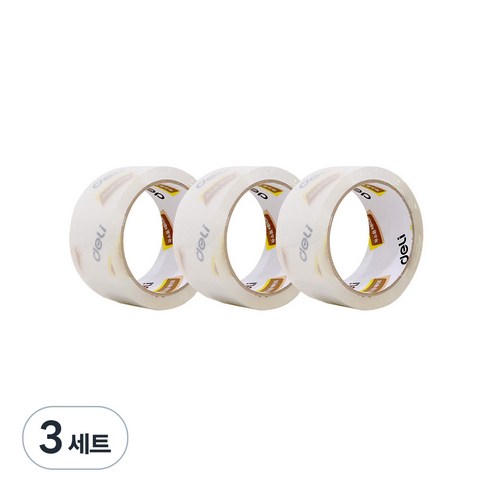 델리 무소음 투명 박스테이프 리필 48X40M 30042R, 3세트
