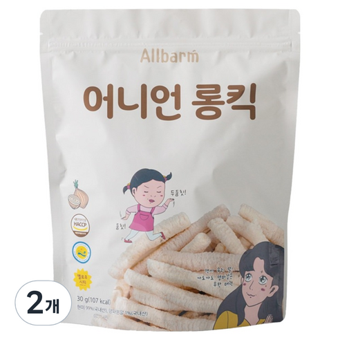 올바름 어니언롱킥 간식, 양파맛, 30g, 2개