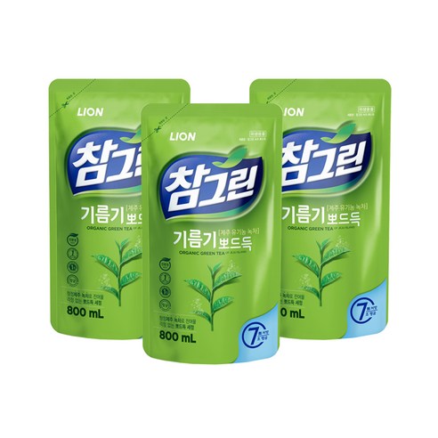 참그린 기름기 뽀드득 리필, 800ml, 3개 청소/주방세제 Best Top5