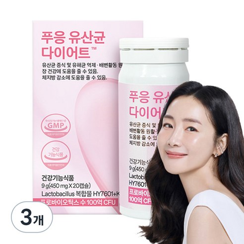 닥터블릿 푸응 100억 락토바실러스 유산균 다이어트 9g, 20정, 3개