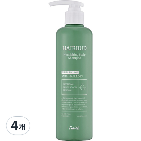 알록 헤어버드 너리싱 스칼프 샴푸, 4개, 300ml