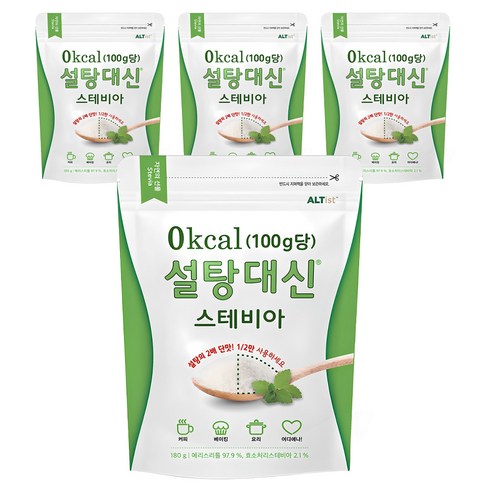 설탕대신 스테비아 에리스리톨 설탕, 180g, 4개