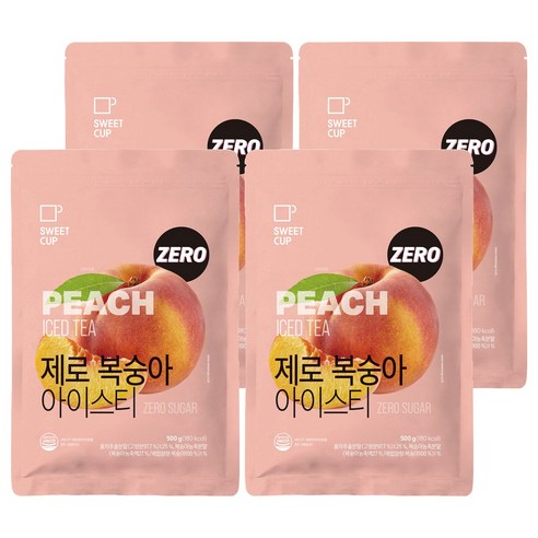 스위트컵 제로 복숭아 아이스티 파우더, 500g, 4개, 1개입