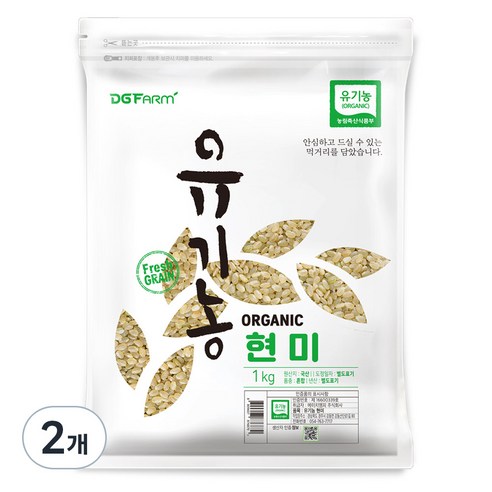 대구농산 유기농 현미, 1kg, 2개