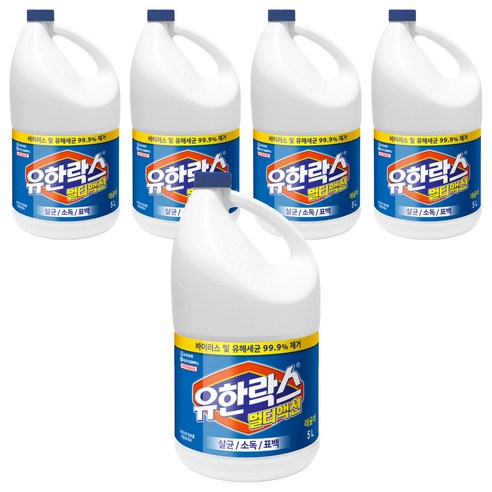 유한양행 락스 멀티액션 레귤러, 5L, 5개