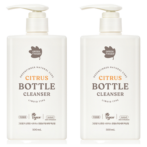 그린핑거 산뜻한 시트러스 젖병 앤 주방세제 액상형, 2개, 500ml