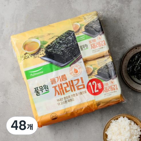 풀무원 들기름 재래도시락김, 5g, 48개