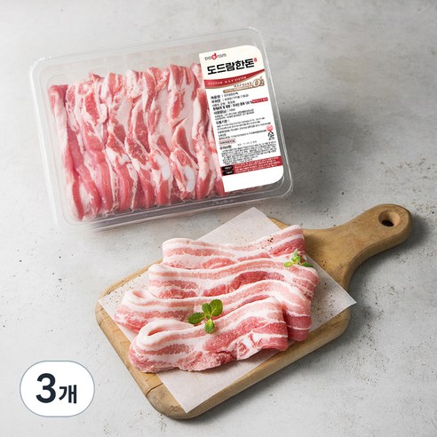 도드람 한돈 1등급 삼겹살 구이용 (냉장), 1kg, 3개