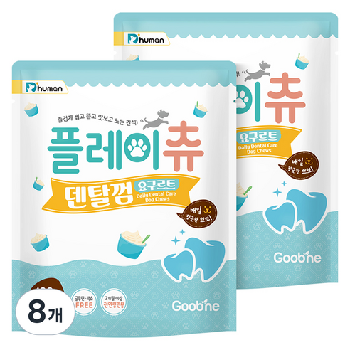 듀먼 강아지 플레이츄 덴탈껌 10p, 요구르트, 100g, 8개