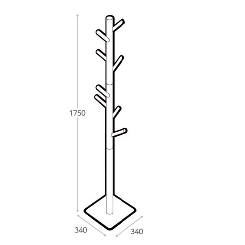 트리스토어 사각 원목 스탠드 옷걸이, 화이트