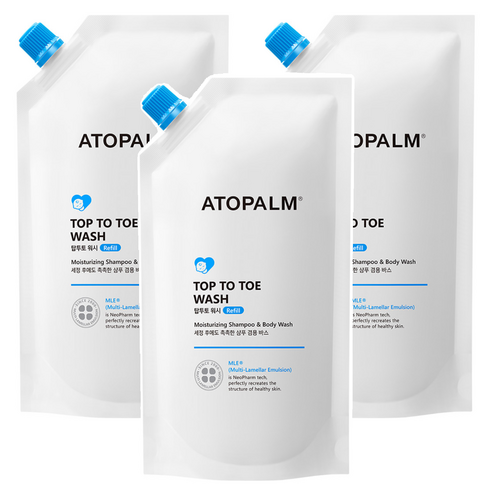 아토팜 탑투토 워시 리필형, 400ml, 3개