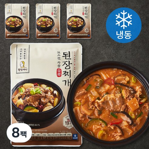 원할머니 차돌듬뿍된장찌개 (냉동), 500g, 8팩