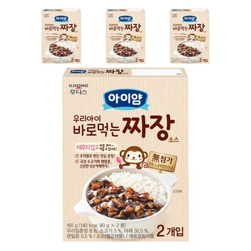 아이얌 우리아이 바로먹는 짜장 80g x 2p 짜장맛 × 160g × 4개, 맛 × 개당 중량 × 수량 섬네일