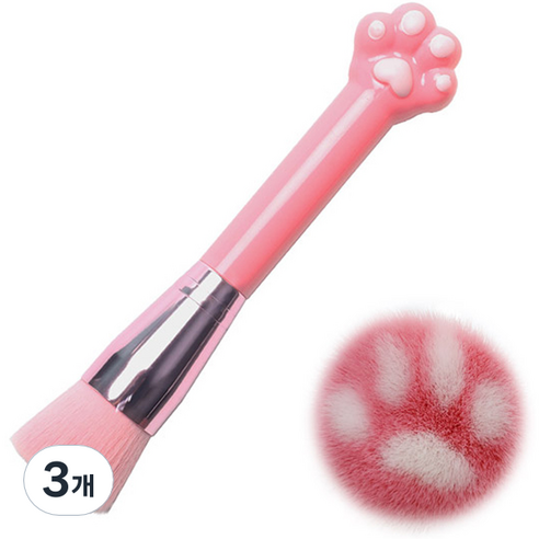 고양이 발바닥 더스트 브러쉬, 3개, KN-B3046