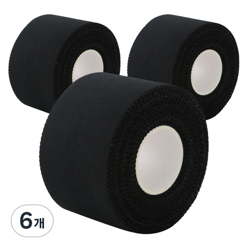 크리다 KRIDA C-tape 스포츠 테이프 블랙 3.8cm x 9.1m, 6개, 1개입