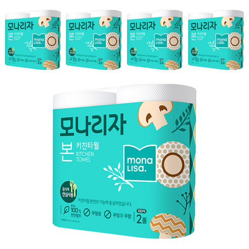 모나리자 본 천연펄프 키친타올, 2롤, 5개