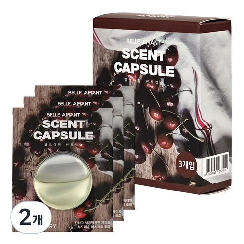 벨르아망 센트캡슐 4ml 리필키트 3개입, 2세트, 블랙체리