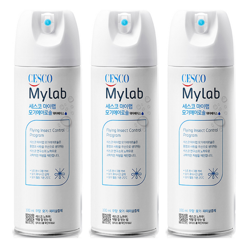 세스코마이랩 모기 에어로솔 워터베이스 무향, 3개, 330ml