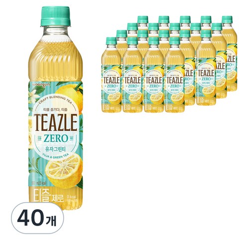 티즐 제로 유자그린티, 500ml, 40개