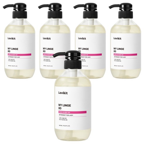 라비킷 마이랑쥬80 여성속옷 세정 세제 본품, 480ml, 5개