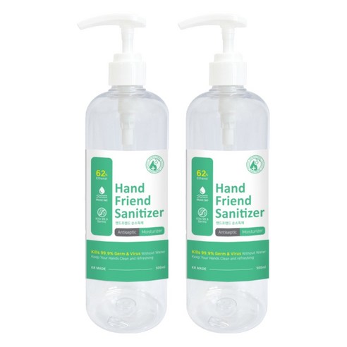 핸드프렌드 세니타이저 겔타입 손소독제, 500ml, 2개