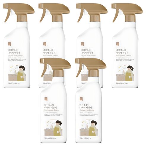 쉼표365 베이킹소다 대용량 다목적 세정제, 750ml, 6개