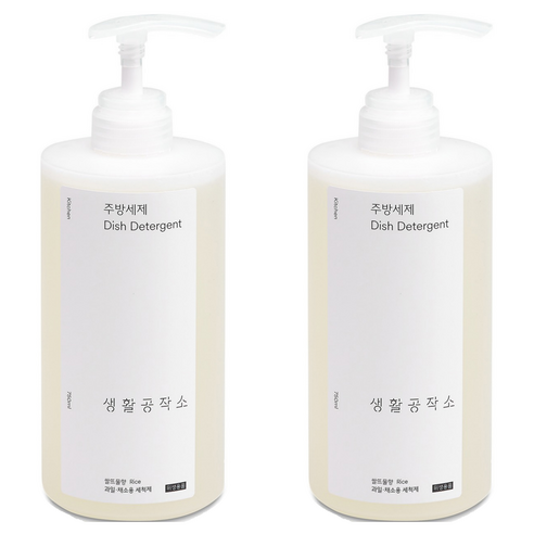 생활공작소 주방세제 쌀뜨물향, 750ml, 2개
