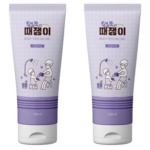 때쟁이 바디 필링젤 바디스크럽 퍼플 라벤더향, 250ml, 2개