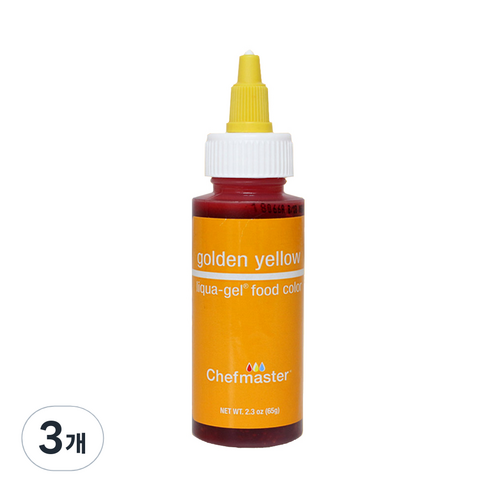 셰프마스터 리쿠아젤 식용색소 골든옐로우, 65g, 3개