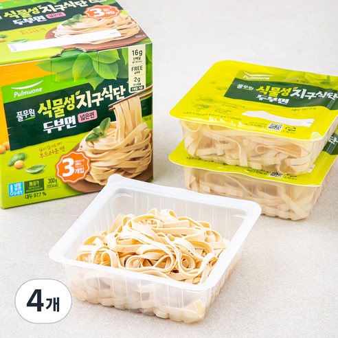 풀무원 식물성 지구 식단 두부면 넓은면 3개입, 300g, 4개