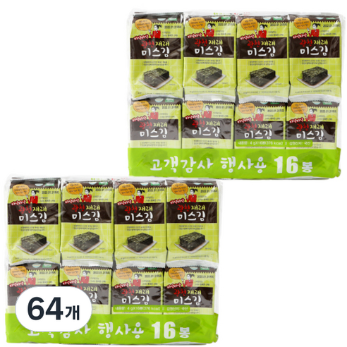 미스김 광천 재래 도시락김, 4g, 64개