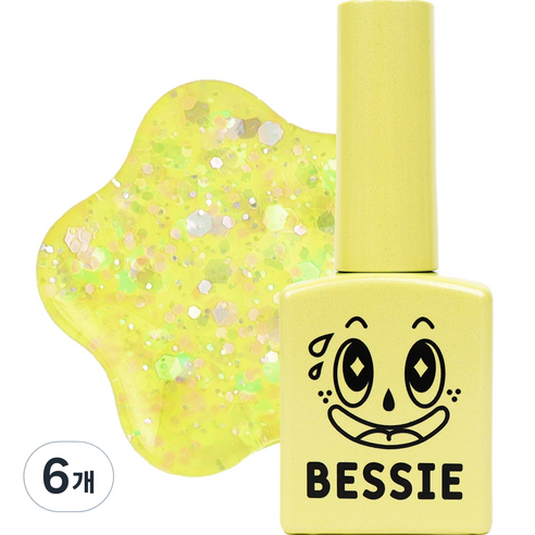 BESSIE 네온 글리터젤 네온팝 GL, GL41, 11ml, 6개