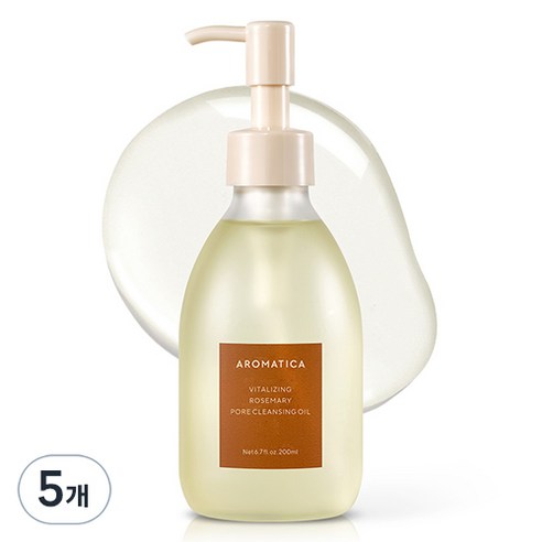 아로마티카 바이탈라이징 로즈마리 포어 클렌징 오일, 5개, 200ml