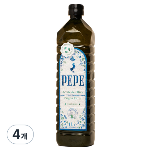 페페 엑스트라 버진 올리브오일, 1L, 4개