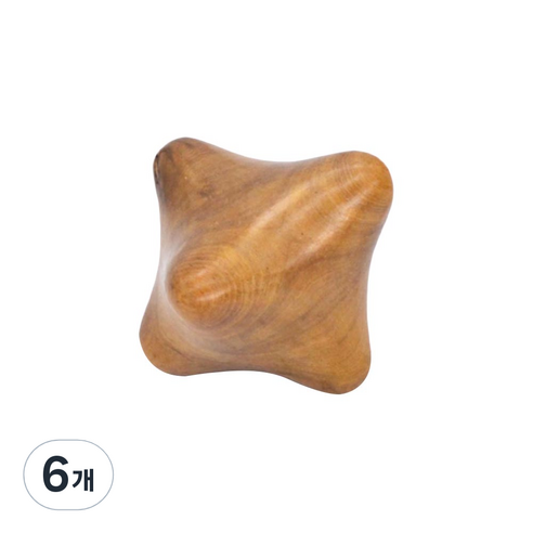 라이프포인트 괄사 지압 마사지기, 6개, 우드(육각)