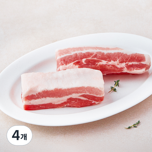 미국산 삼겹살 수육보쌈용 (냉장), 4개, 600g