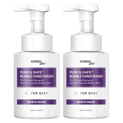 쿤달 버블 핸드워시 화이트머스크향, 300ml, 2개