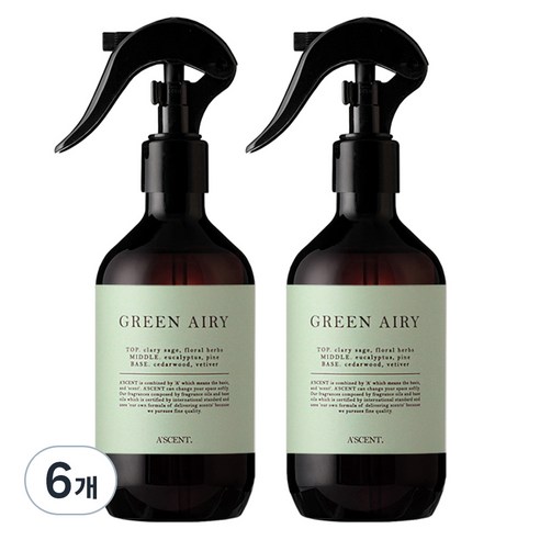 에이센트 드레스 퍼퓸 탈취제 본품, 250ml, 6개