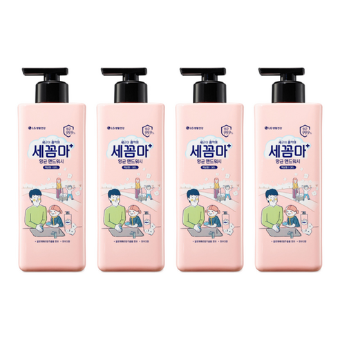 세균아꼼짝마 온더바디 핸드워시 파우더향, 480ml, 4개