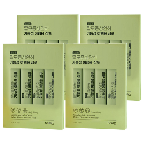 스칼큐 타이거립 탈모 증상 완화 기능성 여행용 샴푸 스틱 20p, 200ml, 4개