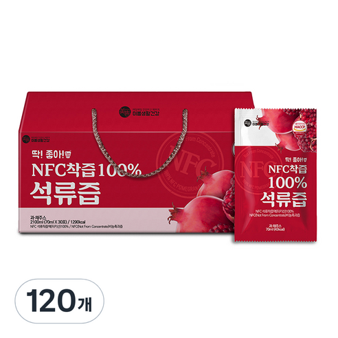 미쁨생활건강 딱좋아 NFC착즙 석류즙, 120개, 70ml